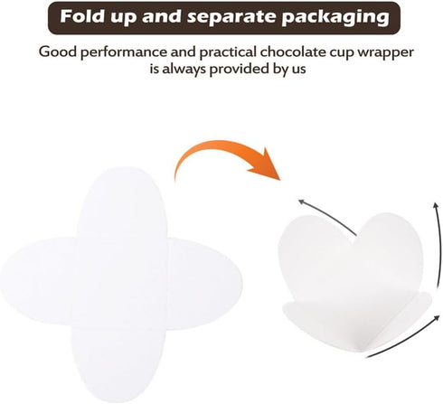 Chocolate Paper Candy Cups, 200pcs Truffle Wrappers Liners Cupcake Muffin Case Trays Dessert Base Baking Supplies for Baby Showers Bridal Shower W...