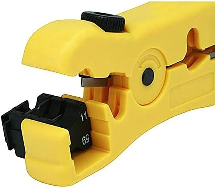 Universal Cable Stripper Cutter for Flat or Round UTP Cat5 Cat6 Wire Coax Coaxial Stripping Tool...