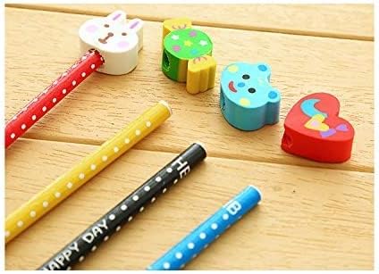 Yansanido Pack of 10 Colorful 7.28 Inch Length Random Cartoon Eraser Pencils, Cute Pencils for Office, School Supplies Students Children Gift (10)...