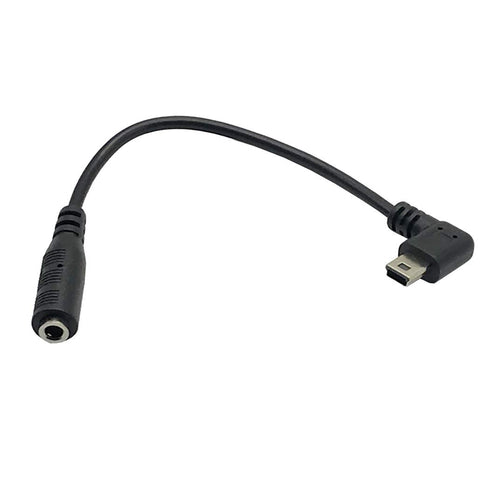 Seadream 6inch Right Angled Mini USB Male to 3.5mm Jack Female Audio Cord Microphone Adapter Cable (Black 2pcs)...