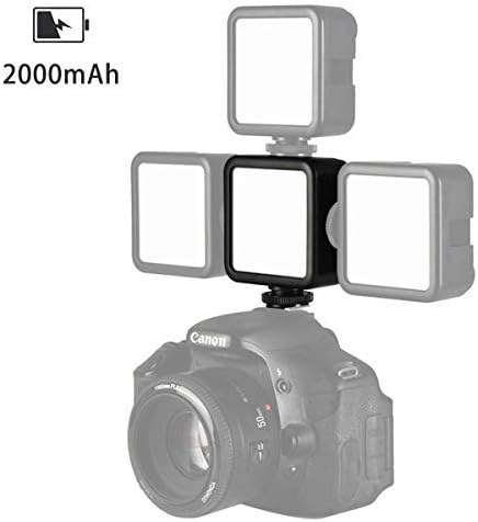 ULANZI VL49 2000mAh LED Video Light w 3 Cold Shoe, Rechargeable Soft Light Panel, Portable Photography Lighting for DJI OSMO Sony DSLR Canon Camer...