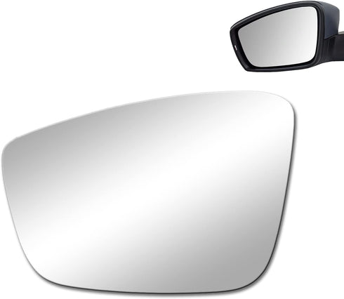 Side Mirror Glass Left Driver Side Replacement fit for 2012-2019 Volkswagen Beetle 2011-2018 Volkswagen Jetta 2013-2015 Volkswagen Passat LH Adhes...