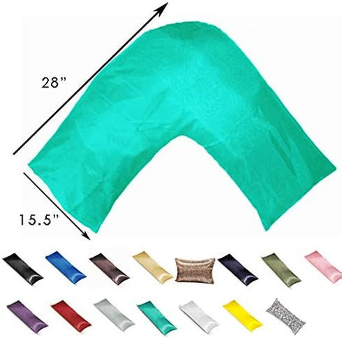 TAOSON Silky Soft Satin Soild Envelope Style V Shaped/Tri/Boomerang Pillow Cover Pillowcase Pillow Protector Cushion Cover Non Zippered Only Cover...