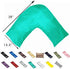 TAOSON Silky Soft Satin Soild Envelope Style V Shaped/Tri/Boomerang Pillow Cover Pillowcase Pillow Protector Cushion Cover Non Zippered Only Cover...