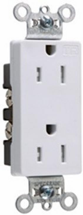 Legrand Pass & Seymour TR26262W 15 Amp Tamper-Resistant Heavy-Duty Decorator Duplex Receptacle Outlet, Back and Side Wire, White (1 Count)...