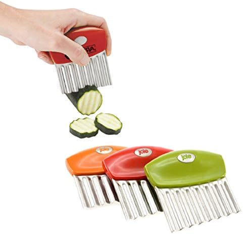 Joie Crinkle Cutter Kitchen Knife for Vegetables, Stainless Steel Blade, Colors May Vary...