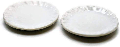 10 x 30 mm.(3.ocm) White Scallop Plate Dish Dollhouse Miniature...