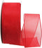 Sheer Organza Wired Ribbon - 100% Polyester Wire Edged Ribbon for Floral Decor, Table Arrangements, Apparel Embellishment & More - 1-1/2" Red 25yd...