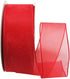 Sheer Organza Wired Ribbon - 100% Polyester Wire Edged Ribbon for Floral Decor, Table Arrangements, Apparel Embellishment & More - 1-1/2" Red 25yd...