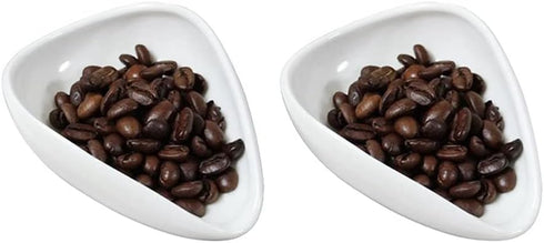 2pcs Ceramic Coffee Scoops Coffee Bean Weighing Bowls Coffee Powder Spoon...