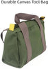 12 Inch Wide Mouth Tool Bag, Canvas Tool Bag, Heavy Duty Tool Storage Bag, Large Capacity Tool Tote Bag for Electricians, Power Tool Organizer Pou...