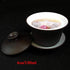 Gaiwan Teacup Kungfu Tea bowl Zisha Red Clay black 4oz/130ml Cup Sancai Saucers (Black white)...