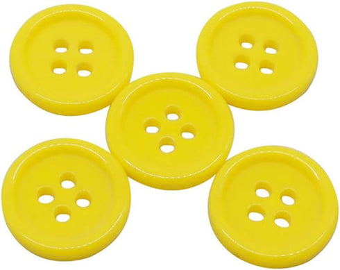 AKOAK 50 Pcs/Set 20mm DIY Button Colorful Candy Color Four-Eye Children's Clothing Buckle Work Clothes Button (Yellow)...