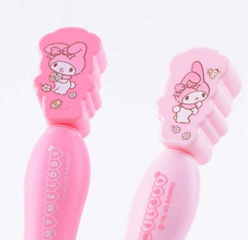 Cute Pink Melody Fork and Spoon Flatware Set with Case, Tableware Set with Cute Figure, Medium...
