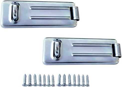 QCAA Security Concealed Hasp & Staple, Steel, 4-1/2", Zinc Plated, 2 Pack, Made in Taiwan...