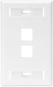 Leviton QuickPort Wallplate with ID Window, Single Gang, 2-Port, 42080-2WS, White...