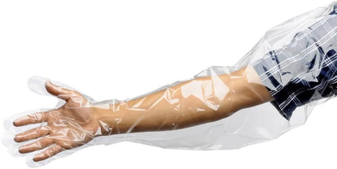 50 Pieces Veterinary Insemination Rectal Long Gloves Disposable Full Arm 35inch Hunting Field Dressing Gloves for Deer Cow Cleaning Processing Gut...