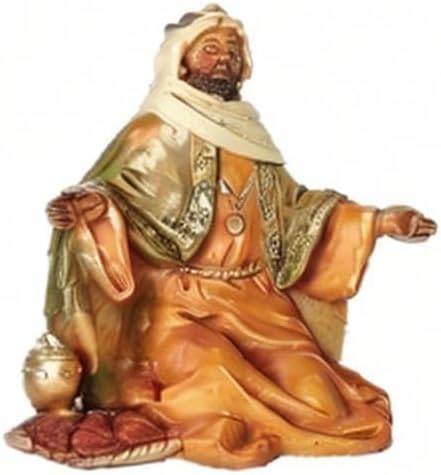 Fontanini by Roman, King Balthazar, 5" Scale Collection Nativity Figure, Handmade in Italy, Designed and Manufactured in Tuscany, Polymer, Hand Pa...