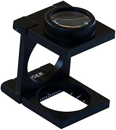Binger 10x Compact Metal Folding Magnifier Optical Glass Linen Tester Promotion Folding Loup...