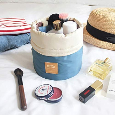 INVODA 4PCS Cosmetic Bag 4 Pieces Barrel Shaped Travel Makeup Bags Large Capacity Soft Waterproof Portable Drawstring Cosmetic Bag Multifunctional...