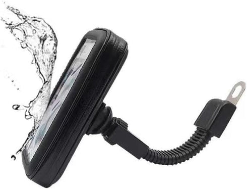 Motorcycle Universal Phone Mount Holder Waterproof Motorcycle Cell Phone Holder with Rain Cover 360° Rotation Motorbike Rearview Mirror Mount, fit...