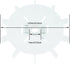 Motor Fan Blade 107x14mm Round Shape White Plastic with 10 Vanes for Motor Spindle...