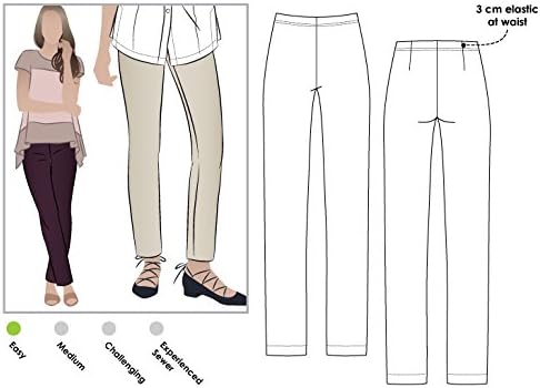 Style Arc Sewing Pattern - Margaret Stretch Woven Pant (Sizes 04-16)...