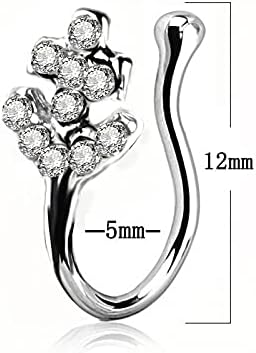 3Pcs Fake Nose Rings - Clip On, Non-Pierced, Adjustable Nose Cuff & Septum Hoop Rings...
