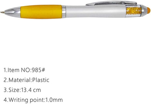 Stylus Pens for Touch Screens, Medium Point Pens with Crystals for Women and Kids Black Ink Pen with Stylus Ballpoint Pens with Comfort Grip for T...