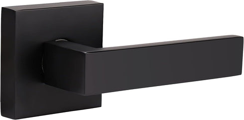 home improvement direct No Lock Dummy Door Lever, Single Sided Door Handle without Lock for Interior Use, Non-Turning Matte Black Suqare Heavy Dut...