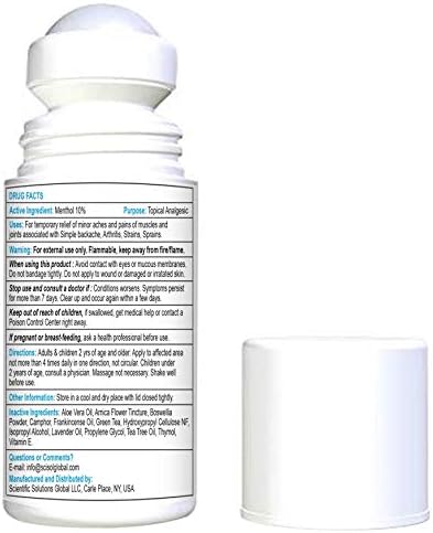 BIO-Relief Pain Relief Gel, Cooling Gel with 10% Menthol & Arnica Montana, 3 oz Roll-on for Arthritis, Muscle Pain, Joint & Back Pain, Topical Ana...