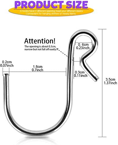 HNYYZL 50Pcs S Hooks, Heavy-duty S Shaped Hook Connectors Corrosion Protection Metal Hangers Hanging Hooks, Fixed Securely and Not Slip Off, Suit ...