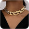 Denifery Dainty Gold Chunky Choker Cuban Link Chain Thick Necklaces Punk Statement Hip Hop Jewelry for Women...