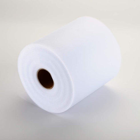Tulle Rolls 6” by 100 Yards (300 feet) Tulle Roll Spool Fabric for DIY Tutu Skirts Wedding Baby Shower Crafts Decorations Party Supplies (White)...