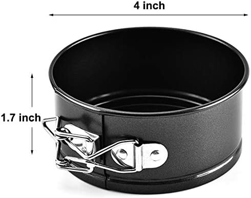 Tellshun Springform Pan Set, 4 Inch Mini Baking Mold 4 Pieces Round Leakproof Nonstick Removable Bottom Bakeware for Mini Cheesecakes, Pizzas, and...