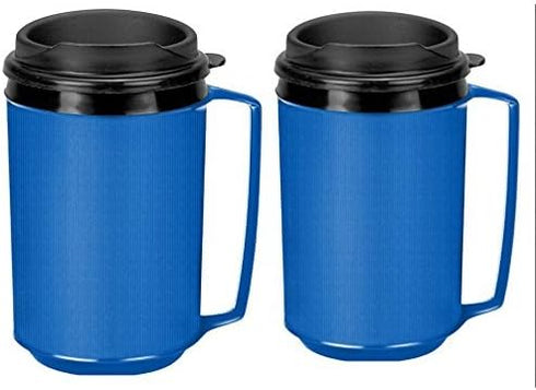 Two 12 oz Insulated Coffee Mugs like the Classic Aladdin Mugs by Thermo Serv (blue)...