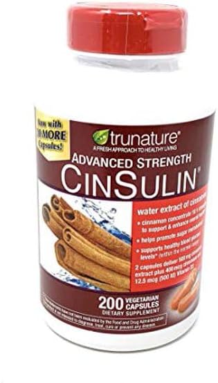 Advanced Strength Cinsulin Cinnamon, Chromium Picolinate, Vitamin D3 Cinnamon 500 Mg, Chromium Picolinate, 400 Mcg, Vitamin D3, 500 Iu, 200 Capsul...