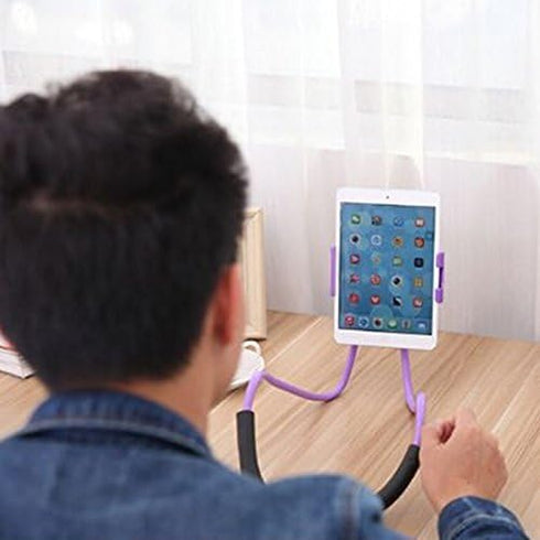 Flexible Long Arms Stand Clip Holder,Hanging on Neck Universal Mobile Phone Stand Lounger's Bracket For Mobile Phone Tablet PC Desktop(Blue)...