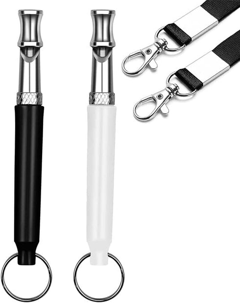 Dog Whistle 2 Pack, Dog Whistle to Stop Barking Neighbors Dog, Adjustable Ultrasonic Silent Dog Whistle, Professional Recall Dog Training Whistles...