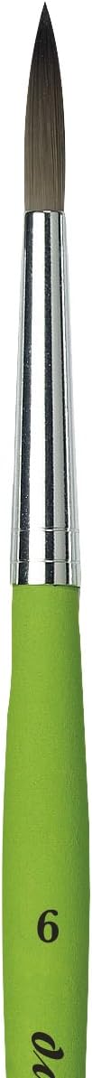 da Vinci Student Series 373 Fit for School and Hobby Paint Brush, Round Elastic Synthetic with Green Matte Handle, Size 6...