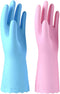 Alimat PluS 2 Pack Reusable Cleaning Gloves Latex Free, Dishwashing Gloves with Cotton Flock Liner and Embossed Palm, Waterproof Household Gloves ...