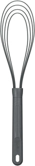 Zyliss Flat Whisk, Sustainable Wheatstraw/Nylon, Cooking Whisk forr Cooking and Serving with Heat Resistant Silicone Head, Beluga Grey, 11.9" x 2....