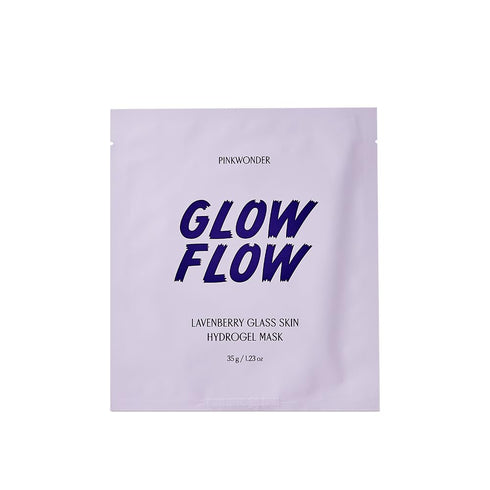 GLOWFLOW Lavenberry Glass Skin Hydrogel Mask (1EA), Nourishing Facial Sheet Mask for Dry Skin, Hydrating and Glowing Skin, Blueberry Extract and J...