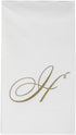 Caspari White Pearl & Gold Paper Linen Guest Towel Napkins in Letter H - Pack of 24...
