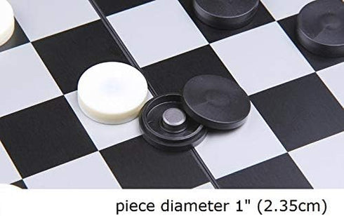 8x8 Board Checkers Draught 64 Squares, Table Game, Draughts, Checkers with Extendable Board 9x9 Inch, 12 Black 12 White Pieces Draughts 8x8 Board...