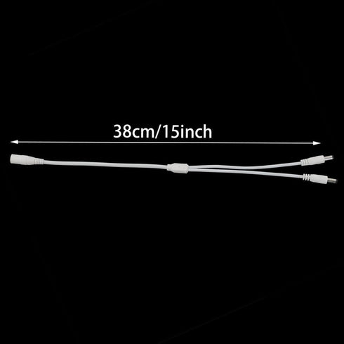 Security-01 2-Pack 1 to 4 Way DC Power Splitter Cable, Plug 5.5mm x 2.1mm, for CCTV Camera, LED Strip Light and More,White...