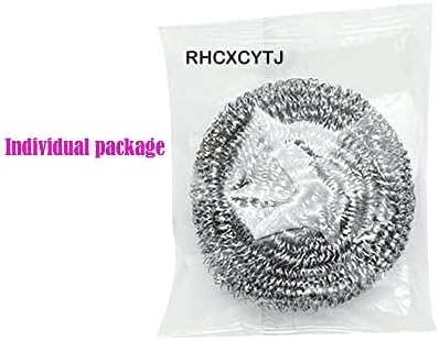 10 Packs Stainless Steel Sponge Scrubber Set, Metal Scouring Pad Stainless Steel Wire Washing Balls for Cookware Cleaning...