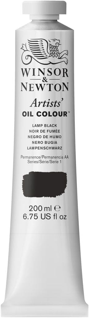 Winsor & Newton Artists' Oil Color, 200ml (6.75 oz) Tube, Lamp Black...