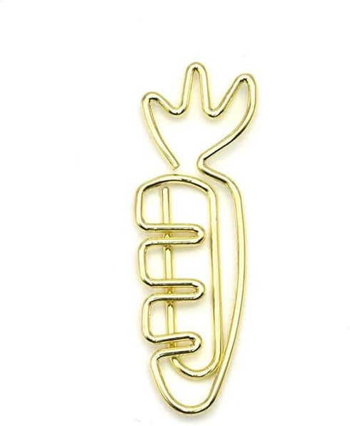 Carrot Shape 20pcs Paper Clips with Clear Box, Rose Gold and Yellow Gold, Funny Cute Paperclips Bookmarks Planner Clips for Fun Office Supplies Sc...