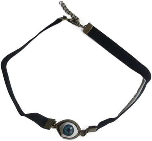 Eyeballs Choker Necklace for Halloween, Black Leather Rope Punk Eyeball Pendants Chain Necklace Enamel Evil Eye Necklace for Women Men Fashion Jew...